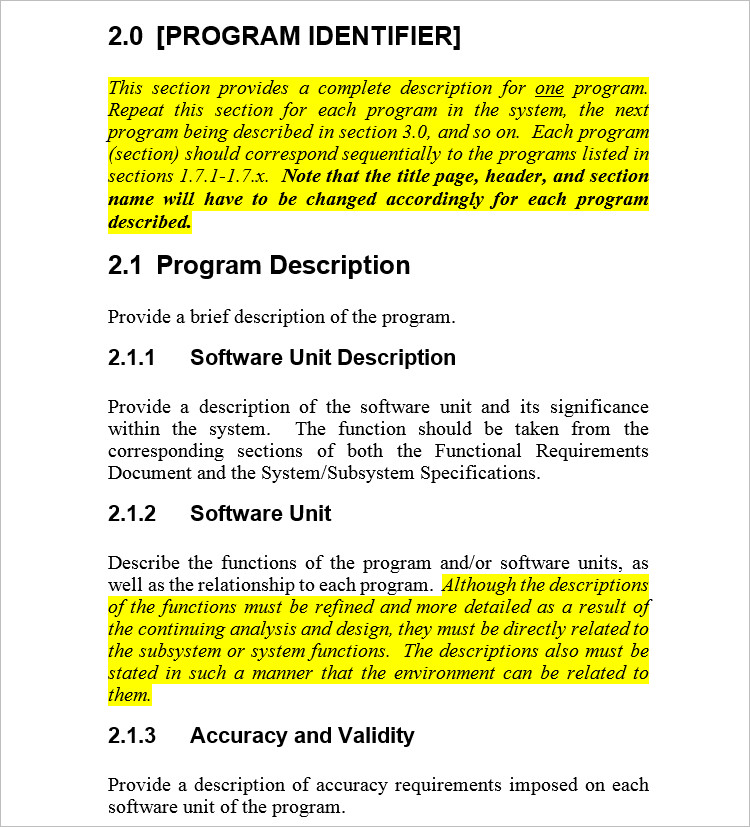 Program File Word Document Template