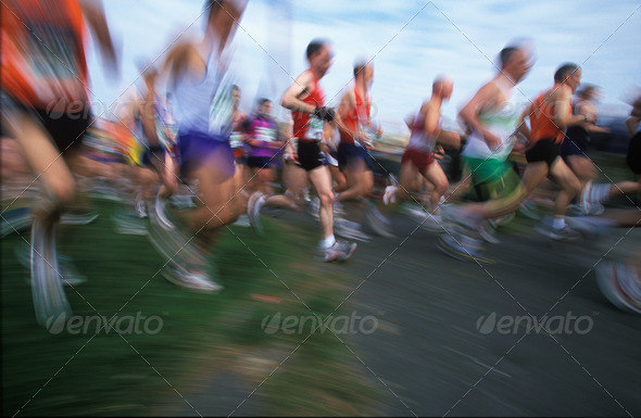 Runners in the April 2002 London Marathon