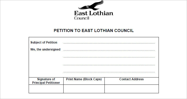 Sample Petition Template PDF Form