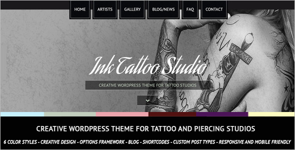 Tattoo Studio WordPress Template