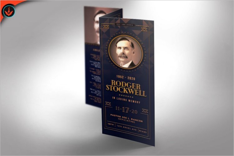 Tri Fold Funeral Program Template