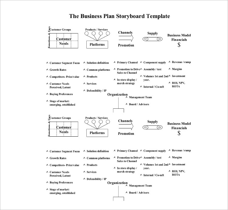 business Story Board Template Form