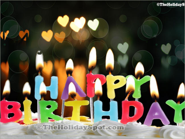 candles on happy birth day letters