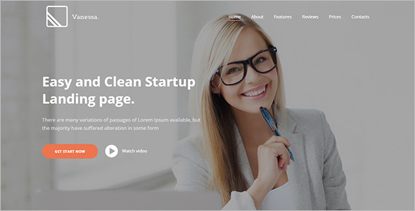 clean startup landing page template