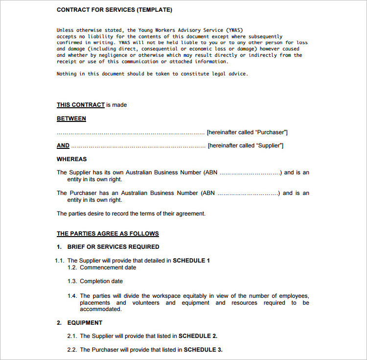 contract template