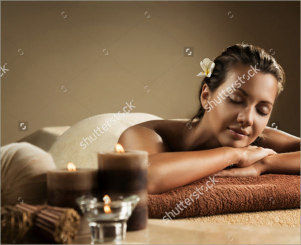 girl relaxes at spa salon
