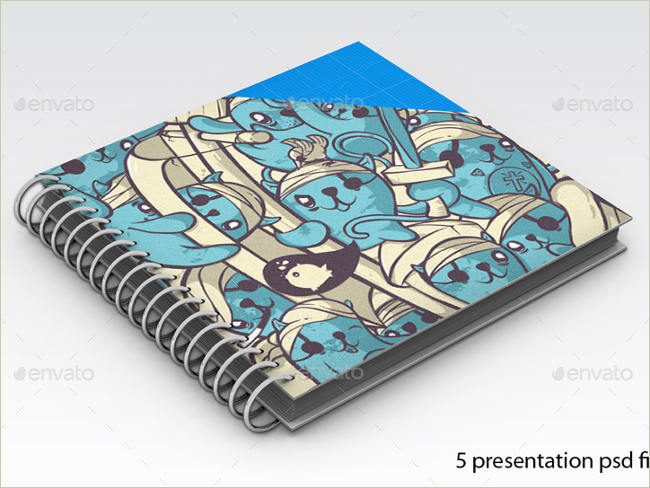 psd sketch book mockup