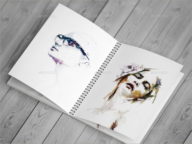 sketch book mockup design template