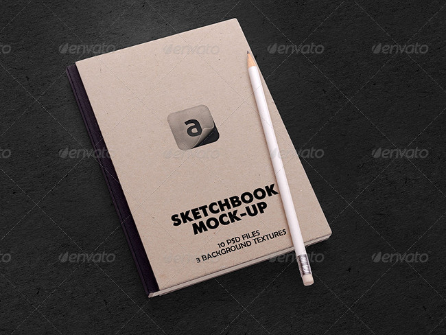 sketch book mockup with editable background texture