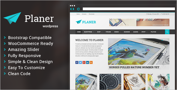 3 Column Planer WordPress Template