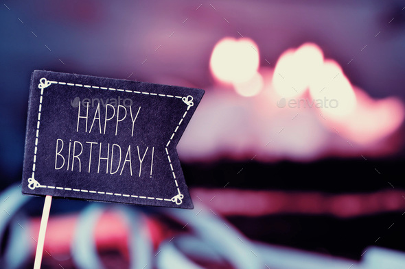 Black Flag Chalkboard Happy Birthday Background