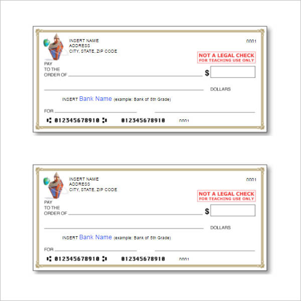 Blank Bank Cheque pdf