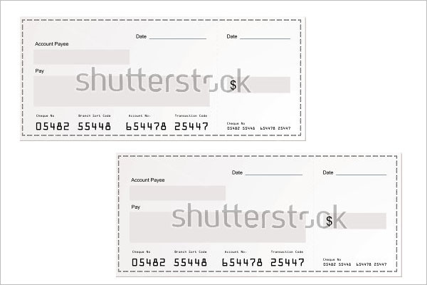 Blank Cheque Printing Template
