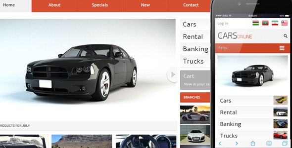 Cars Online automobile Mobile Website Template