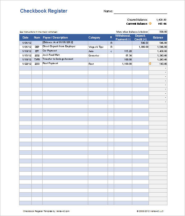 blank check template in excel