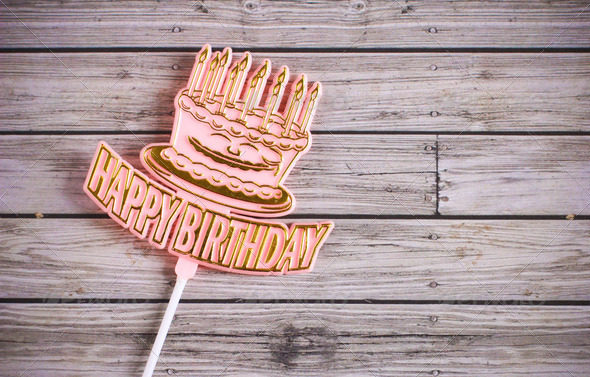 Happy Birthday on Wooden Background HD