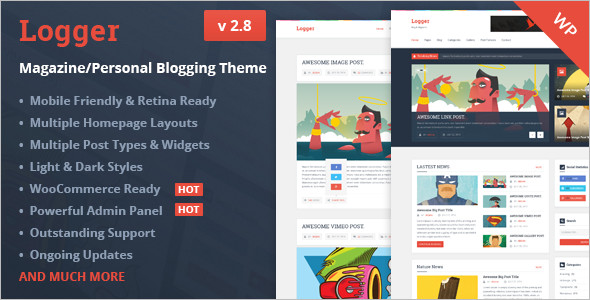 Logger Flat Blog WordPress Template