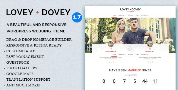 Lovey Wedding WordPress Template