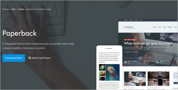Magazine Typography WordPress Template