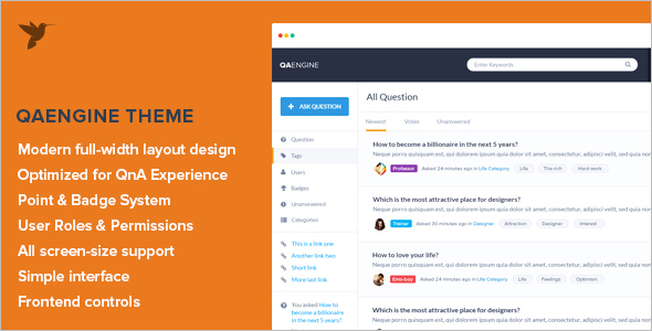 Miscellaneous Question & Answer WordPress Theme