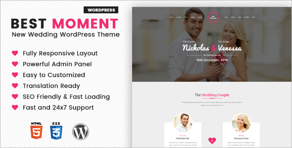 Modern Wedding WordPress Template