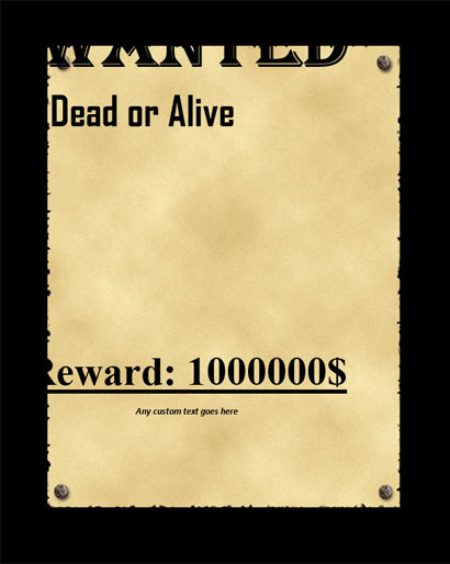 Old West Wanted Poster Template Free Word Doc