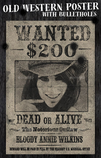 Old Western Vintage Wanted Poster