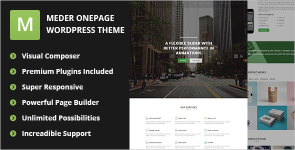 One Page Dark WordPress Template