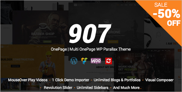 OnePage Parallax Revolution WordPress Theme