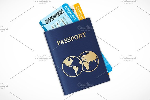 Passport With Ticket Design