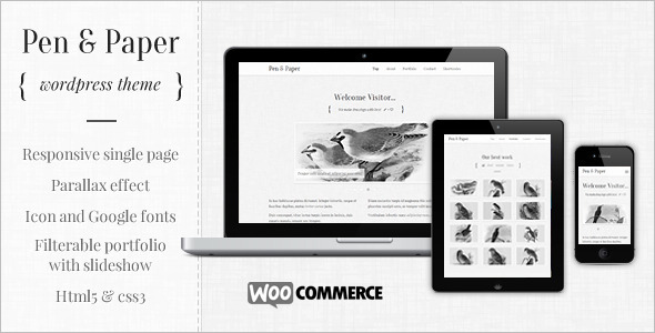 Portfolio Paper Pen WordPress Template