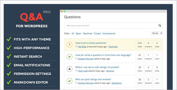 Question & Answer Forums WordPress Theme