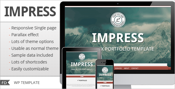 Responsive parallax WordPress Template