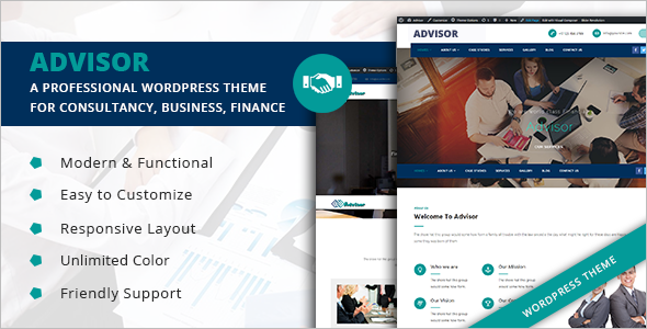 Single Page Corporate WordPress Template