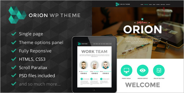 Single Page Parallax WordPress Template