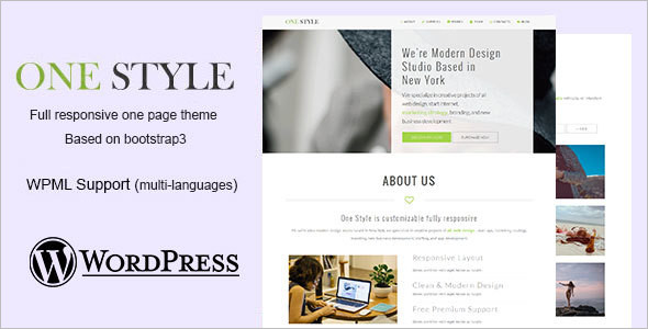 Single Page Personal WordPress Template