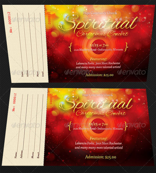 Spiritual Concert Ticket Template