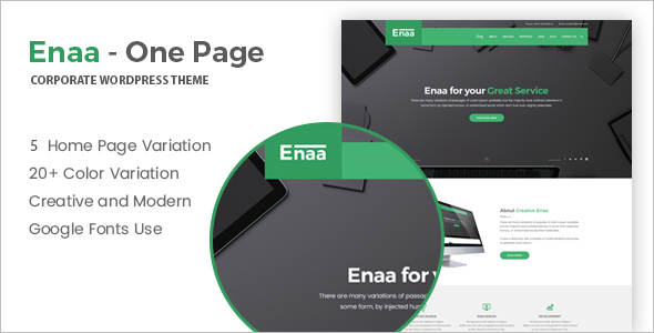 Variation One Page WordPress Template