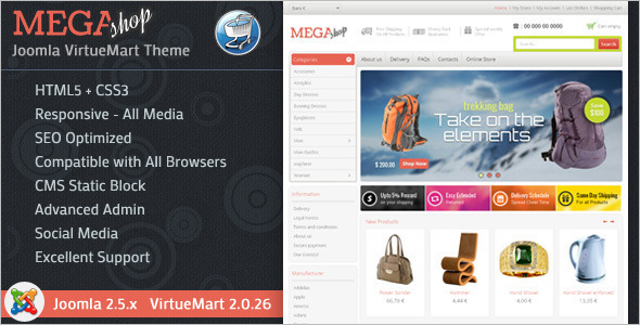 Mega Mobile Store VirtueMart Theme
