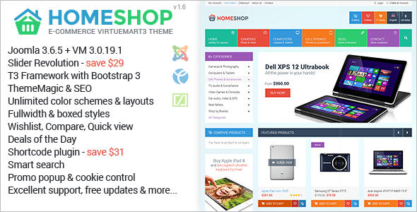 Homeshop Multipurpose VirtueMart Theme