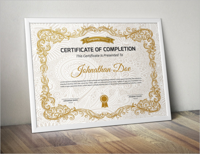 Separate Certificate Card Template