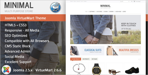 Minimal Reactive VirtueMart Template