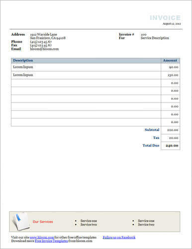 Basic-Service-Invoice-in-word