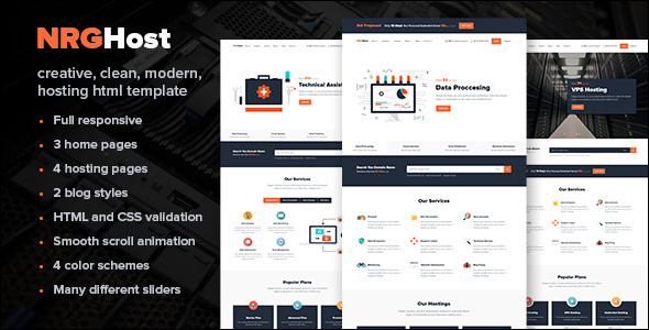 Bootstrap Responsive Flat hosting website template