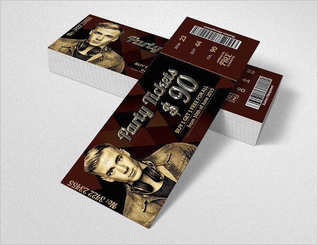 Bootstrap party Ticket Template