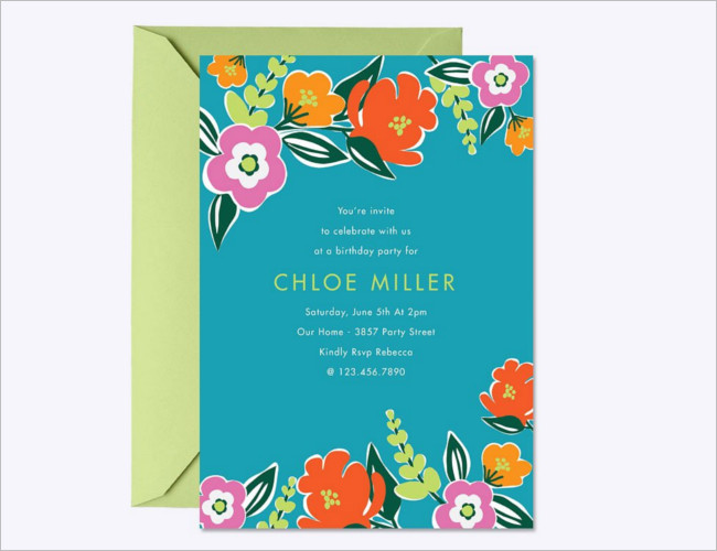 Bright Blooms Invitation Template