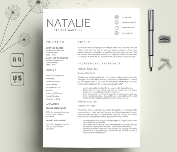 Creative Resume Model Template
