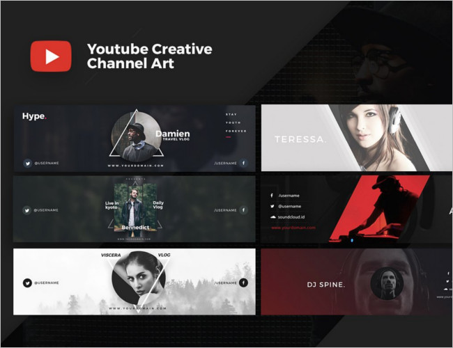 Creative Youtube Cover Banner template