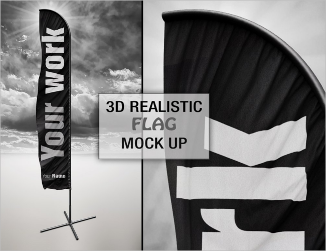 Cuntry Flag PSD Mockup