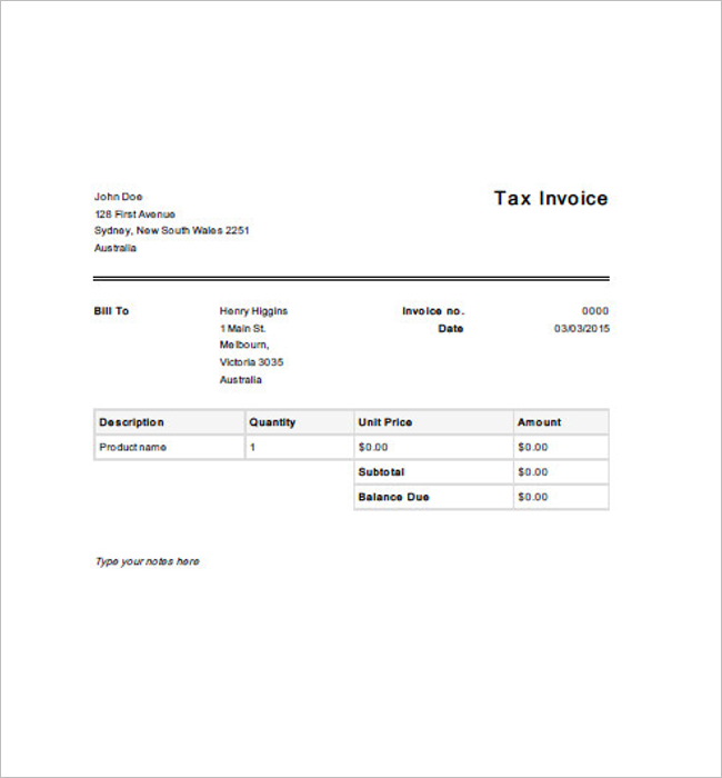 17 free tax invoice templates word excel doc formats